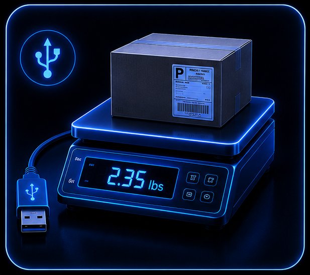USB postal scale — compact parcel and shipping scale with USB connection